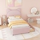 preview thumbnail 8 of 56, Upholstered Platform Bed with Cartoon Ear Headboard and Drawers