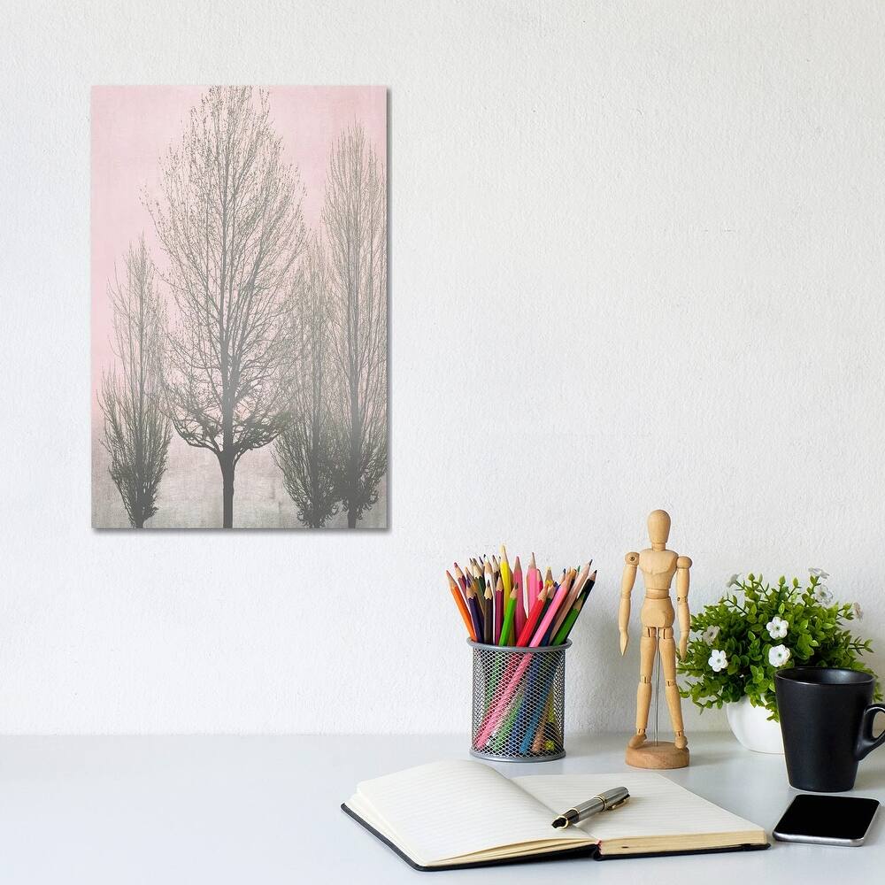 iCanvas "Gray Trees On Pink Panel II" by Kate Bennett Canvas Print