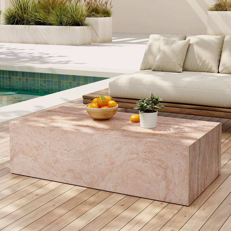 Christopher Knight Home - MGO Brown Rectangular Coffee Table for Indoor and Outdoor Use