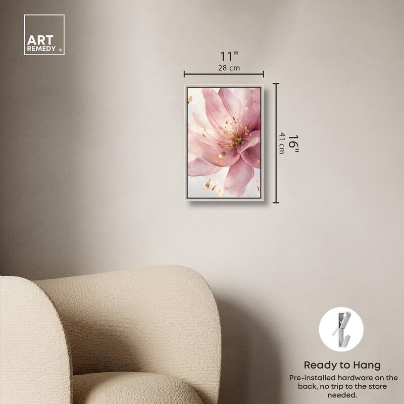Pink and Gold Bloom Canvas by Art Remedy