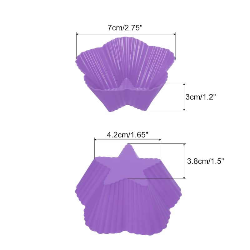 Reusable Muffins Cups Silicone Cupcake Liners Baking Cup - Purple