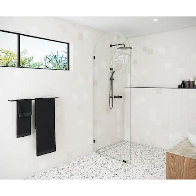 Glass Warehouse 32" x 86.75" Frameless Shower Door - Arched Single Fixed Panel