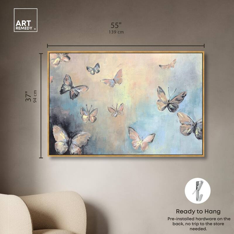 Textured Butterflies I Canvas by Art Remedy