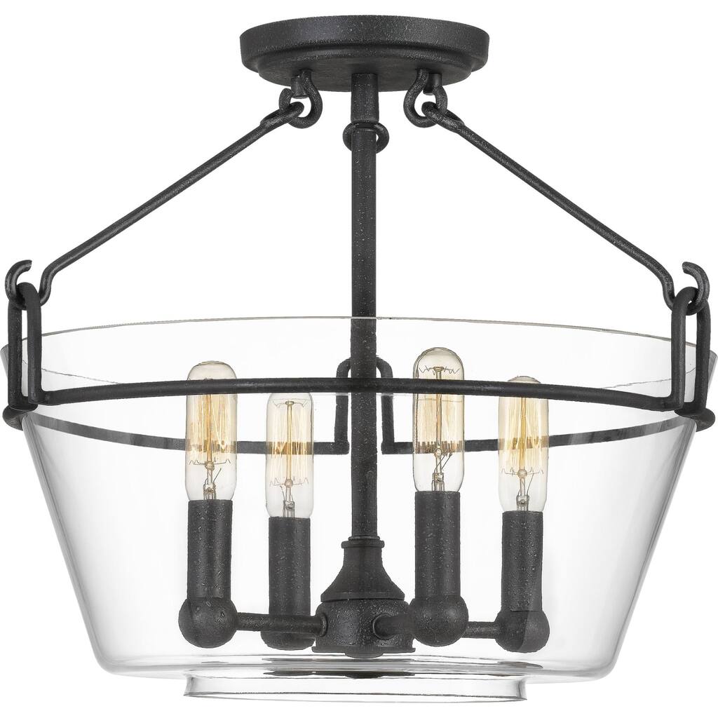 Bellevue Merrimack 4 Light 17" Wide Semi-Flush Ceiling Fixture