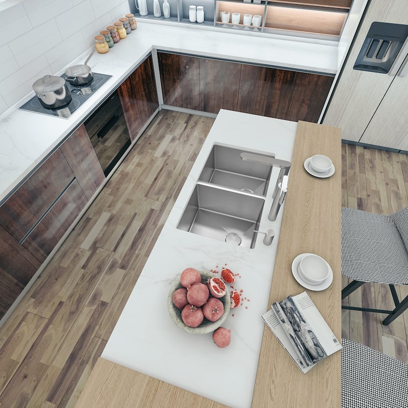 Sinber Undermount Double Bowl 304 Stainless Steel Kitchen Sink