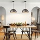 preview thumbnail 26 of 50, 1-Light Industrial Farmhouse Oversized Pendant Gold Leaf Hammered Semi-Sphere Dome Pendant Light for Kitchen Island