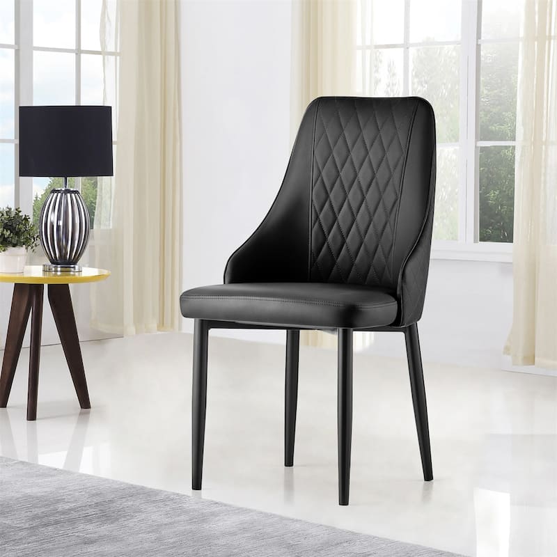 Faux Leather Upholstered Dining Chairs Set of 2 - 35.63"H x 17.72"W x 17.32"D