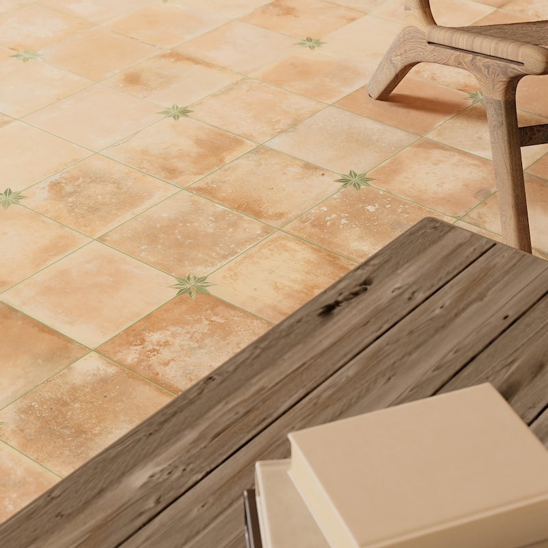 Merola Tile Kings Nonna with Sage Star 17-7/8" x 17-7/8" Porcelain Floor and Wall Tile