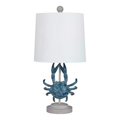 20.25"H Resin Table Crap Lamp with Shade - 10" x 10" x 20.25"