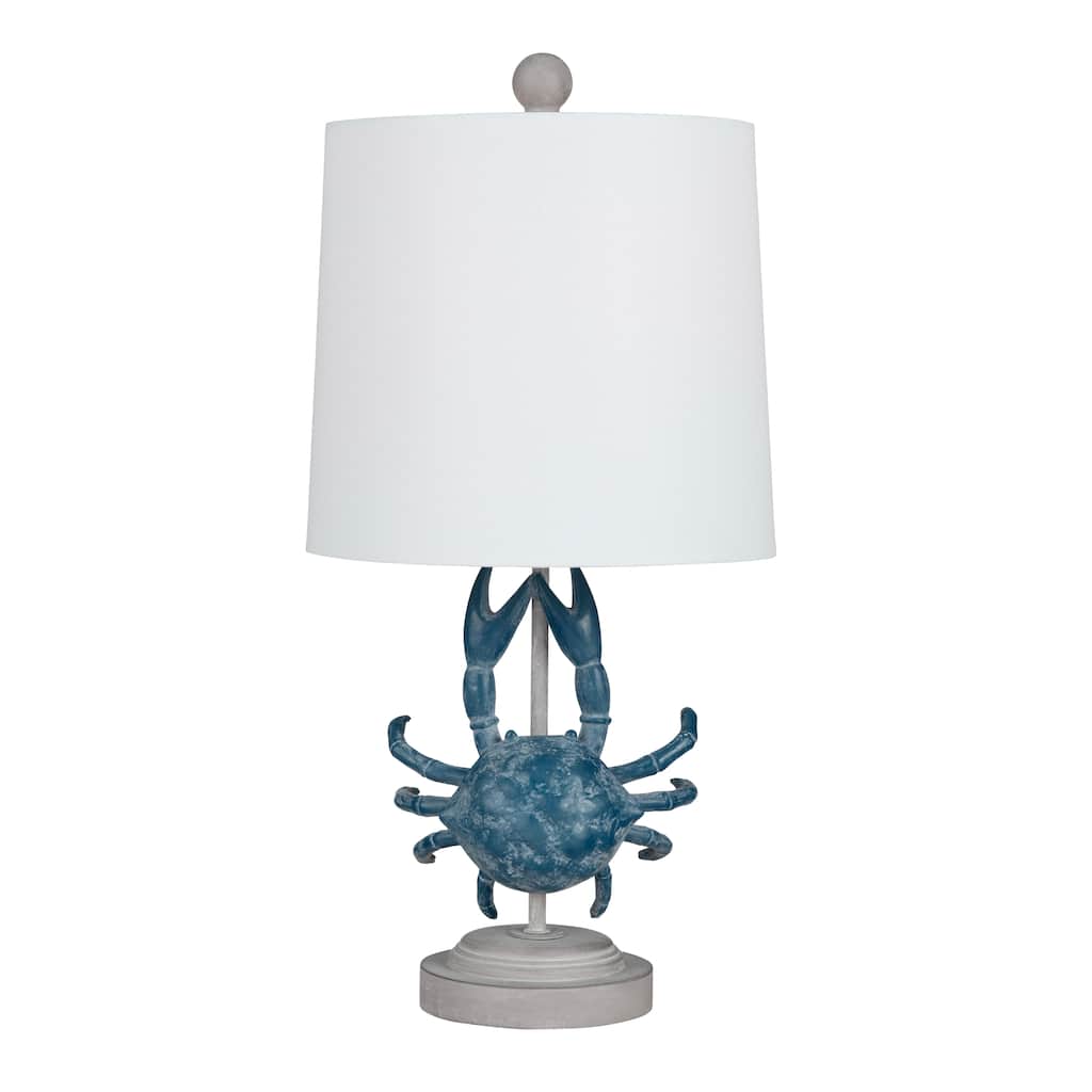 20.25"H Resin Table Crap Lamp with Shade - 10" x 10" x 20.25"
