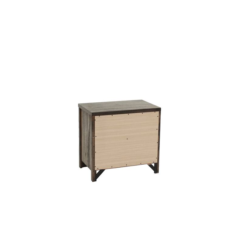 1pc Nightstand Wooden Bedside Table 2x Drawers Storage Bedroom Furniture