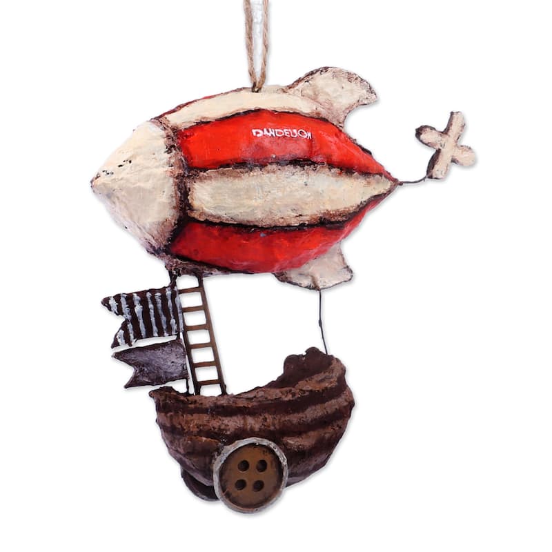 Novica Handmade Aerial Voyages Papier Mache Ornament