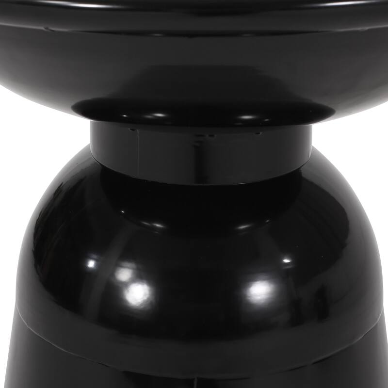 Serenita Outdoor Iron Side Tables with Flared Design, Set of 2, Black - 11.68