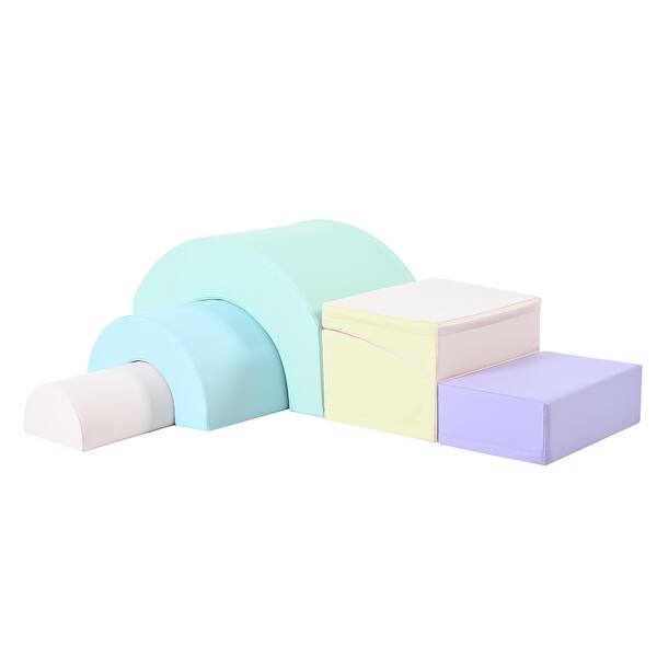 slide 2 of 20, 5 Piece Kids Climbing Toys for Toddlers, Foam Climbing Blocks Purple