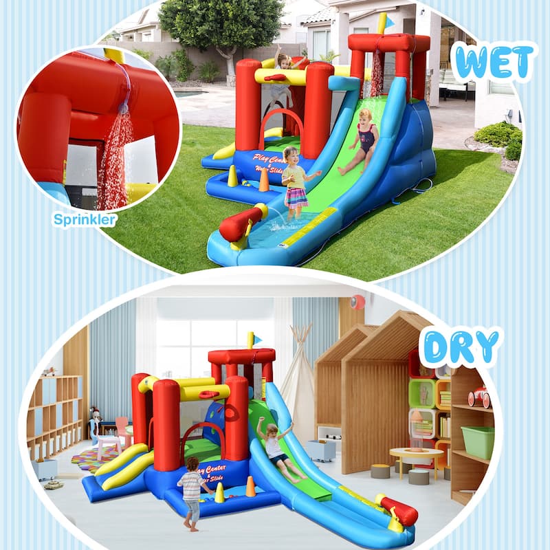 Gymax Kids Inflatable Bounce House Castle 9 in 1 Water Slide Park