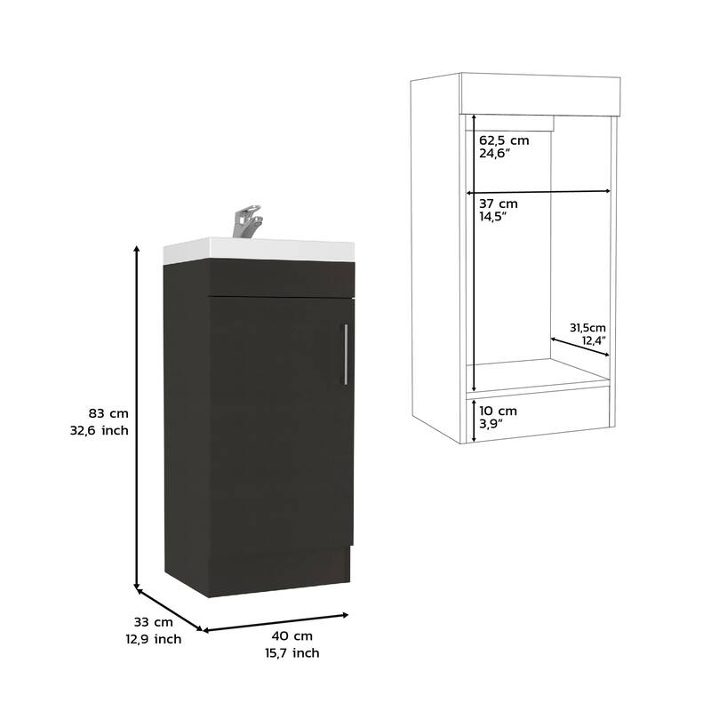 Modern Laminated Particle Board Cabinet with Adjustable Shelf for Bathroom Organization - 12.99in L