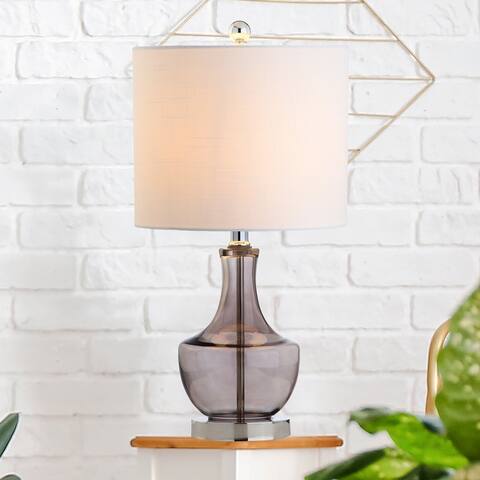 Colette 20" Mini Glass LED Table Lamp, Silver by JONATHAN Y