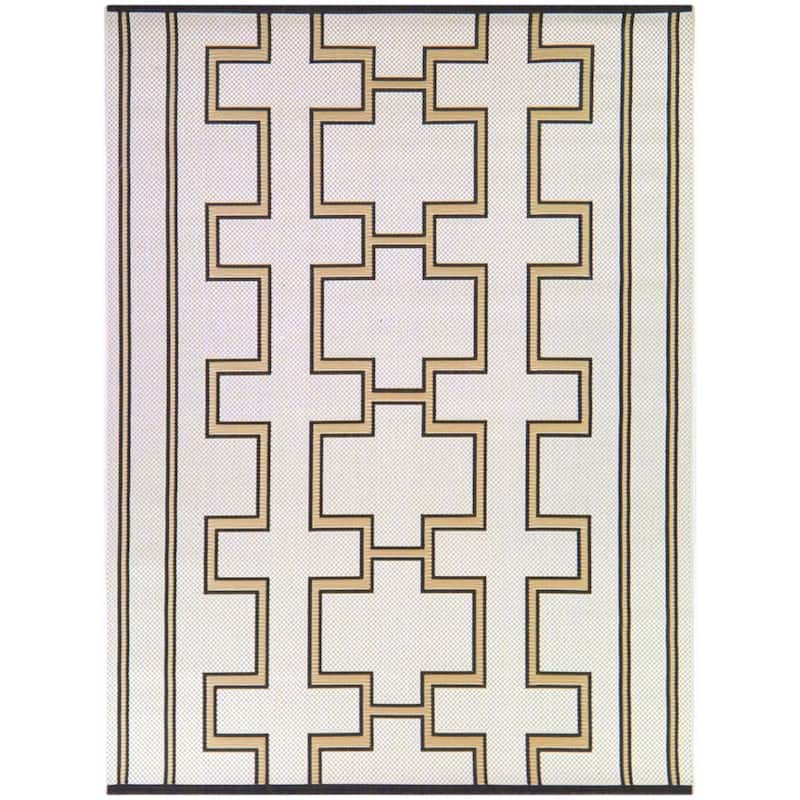 Holst Geometric Patio Indoor/Outdoor Area Rug - 5'3" x 7' - Cream