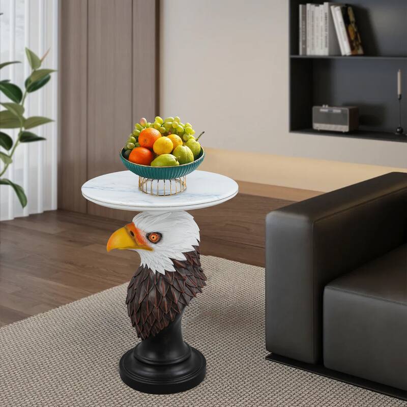 Eagle Head Accent Table Animal Statue End Tables Livingroom