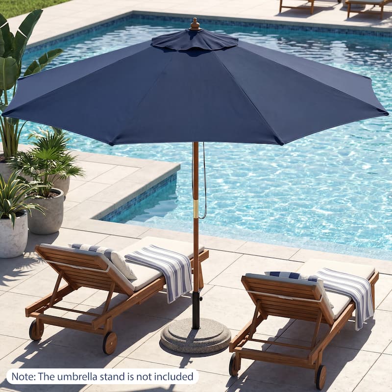Gymax 9 FT Patio Umbrella w/Adjustable Height Rope Pulley Lift Vented