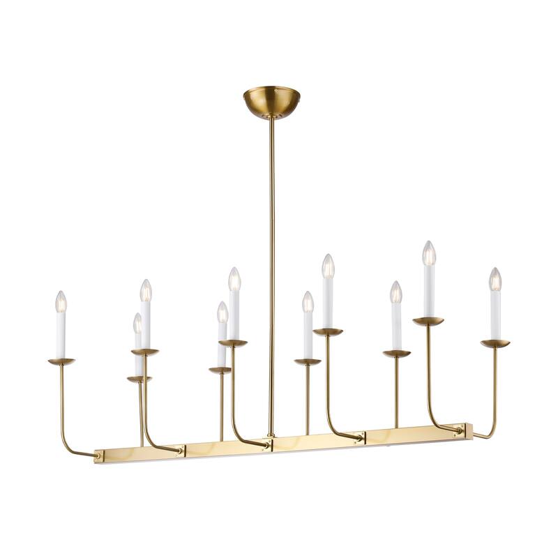 47" Large 10-Light Linear Branching Chandelier