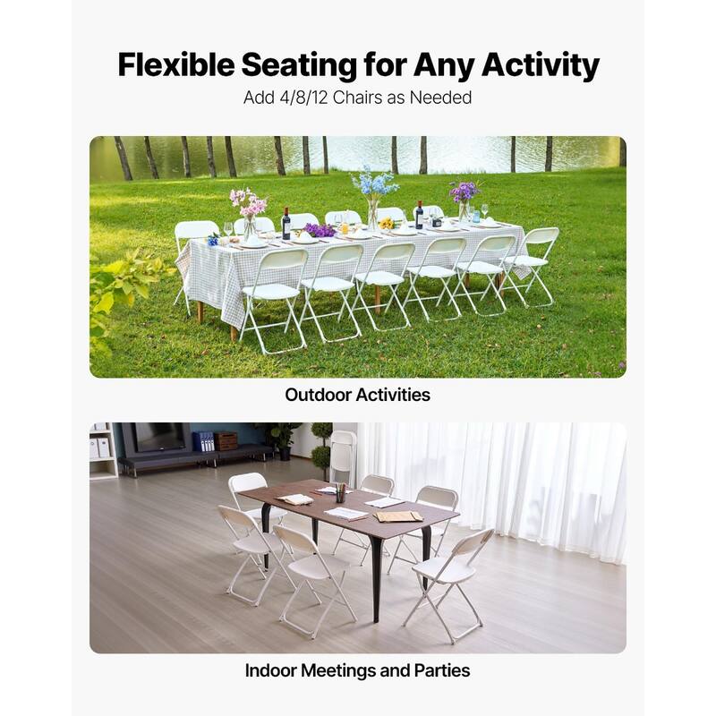 Portable Folding Leather Chair with Padded Cushion for Events