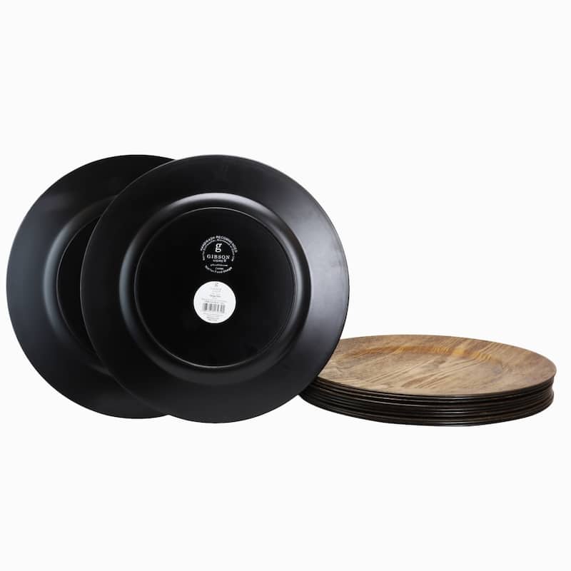 Elche 12 Piece 13 inch Melamine Wood Decal Chargers