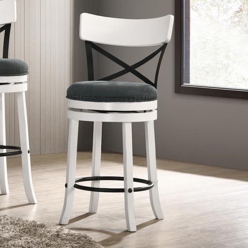 Heidi Modern Farmhouse Swivel Barstools (Set of 2) by Furniture of America