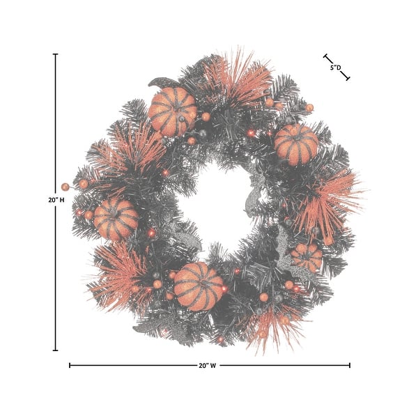 20" LED Battery Operated Timer Halloween Wreath