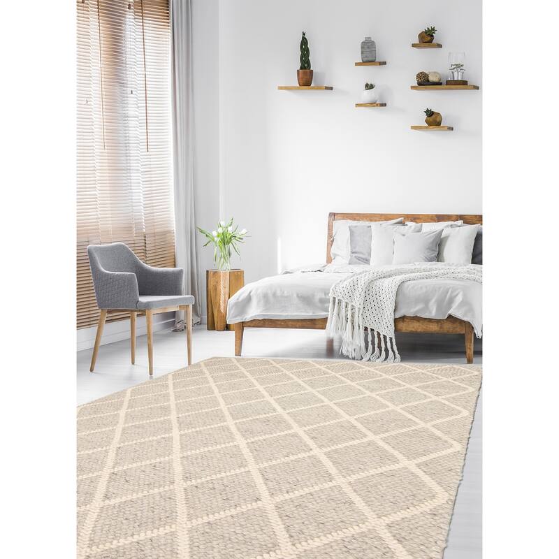 ECARPETGALLERY Braid weave Sienna Cream Wool Rug - 4'11 x 7'10