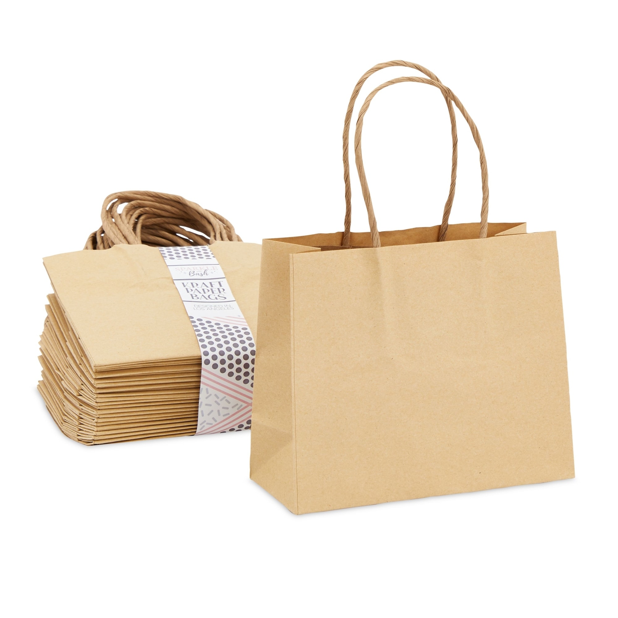 50 Pack Mini Paper Gift Bags with Handles for Party Favor Bulk Shopping Merchandise Bags Brown 6 x 5 x 2.5 In Bed Bath Beyond 38239829