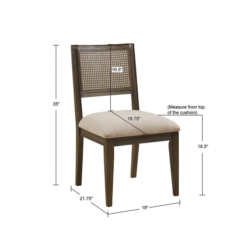 INK IVY Kelly Rattan & Wood Dining Chair Set of 2