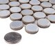 preview thumbnail 6 of 7, Merola Tile Hudson Penny Round Grey Eye 12" x 12.63" Porcelain Mosaic Tile