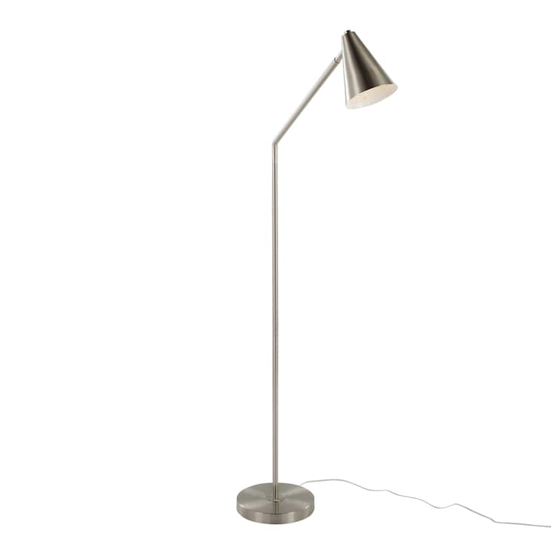 Porch & Den Pix 60" Metal Task Floor Lamp - Brushed Nickel