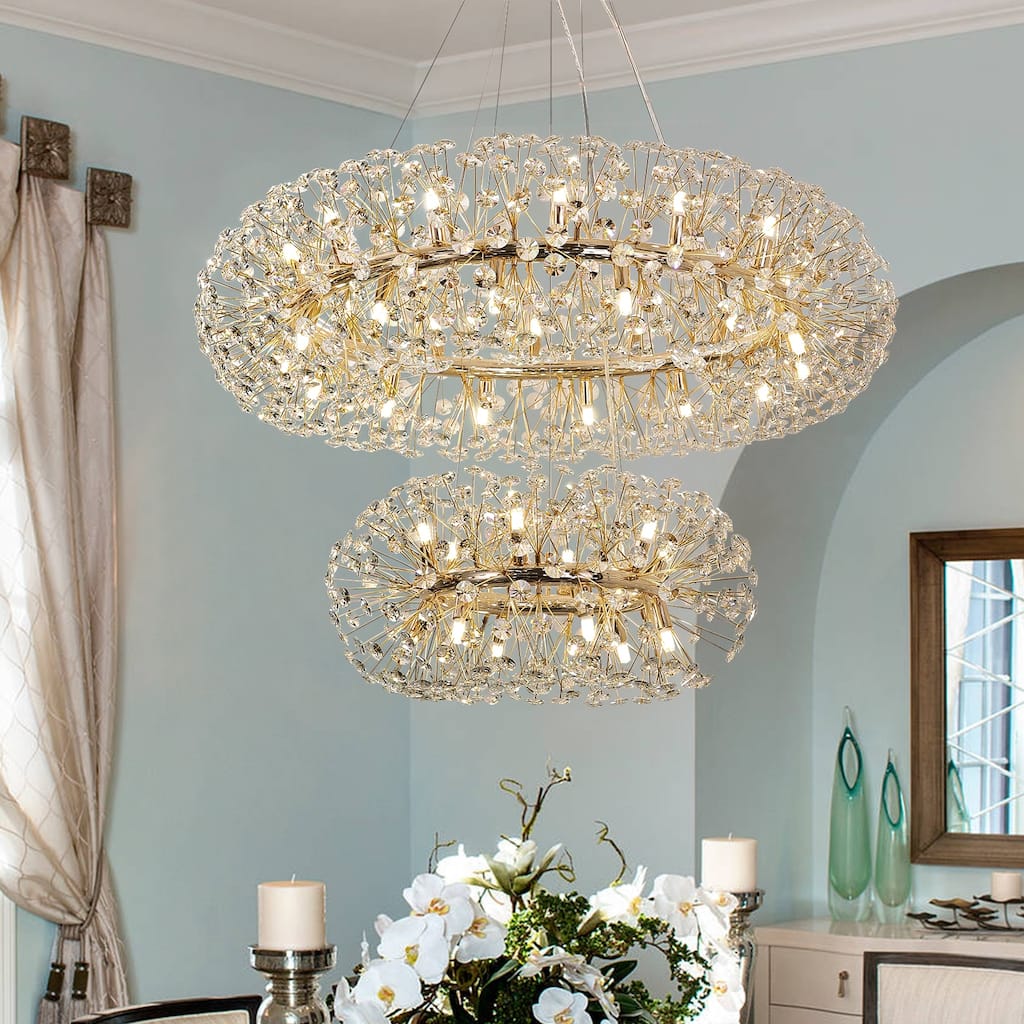 Ennu Modern Large Wagon Wheel Firework Crystal Chandelier Sputnik Pendant Lighting