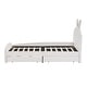 preview thumbnail 8 of 6, White+2 Drawers Chenille Upholstered Twin Platform Bed, Cartoon Ears Headboard, 2 Drawers, Guardrail