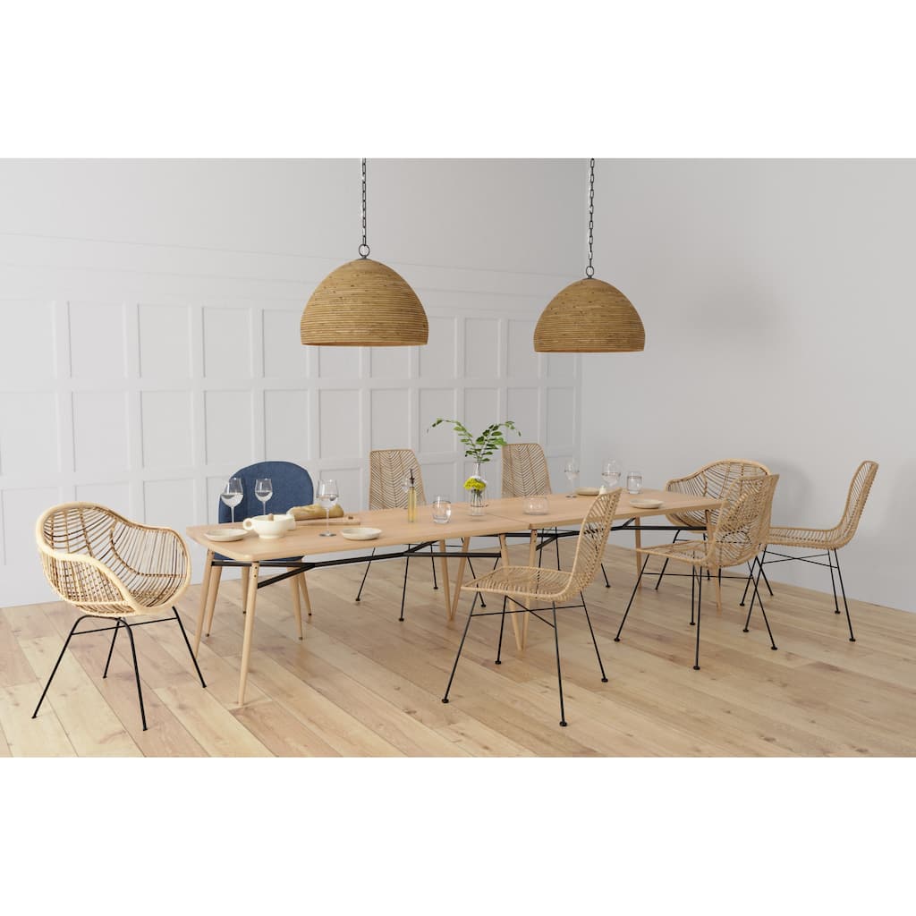 Lumanity Marigot Rattan Single-Light Dome Pendant - Natural - 20.5 "Dia. x 16" H