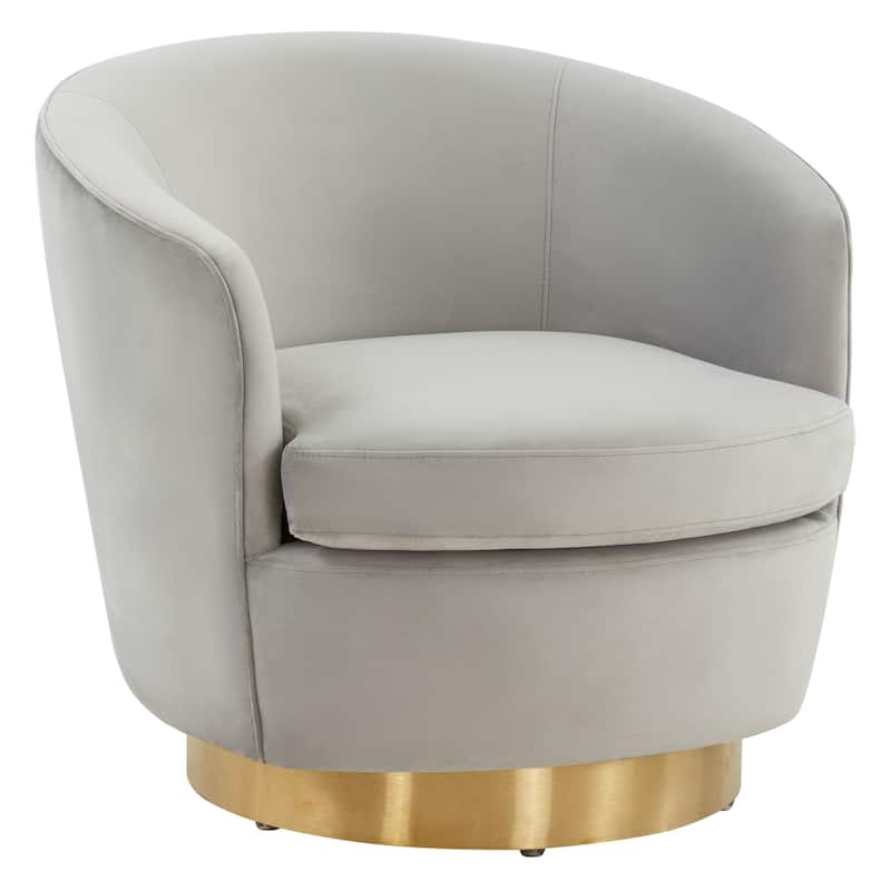 SAFAVIEH Couture Bjarnhild Swivel Accent Chair - 31" W x 30" L x 29.5" H - 32Wx31Dx30H