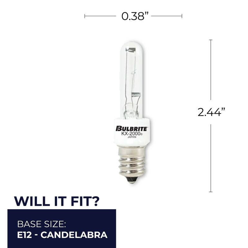 Bulbrite Pack of (2) Dimmable T3 Candelabra (E12) Krypton Bulb
