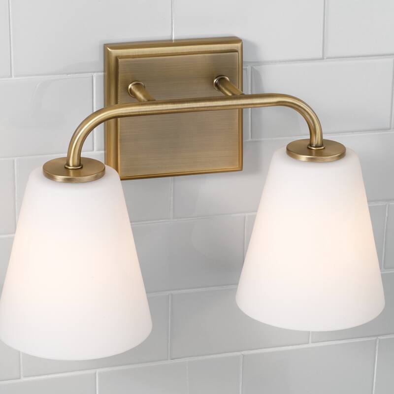 Brody 2-light Bath/ Vanity Fixture w/ Soft White Glass