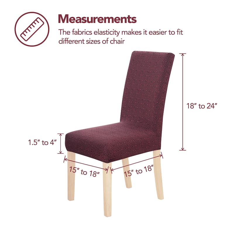 Stretch Jacquard Spandex Chair Covers 2 Pieces - 18x18x24 Inch