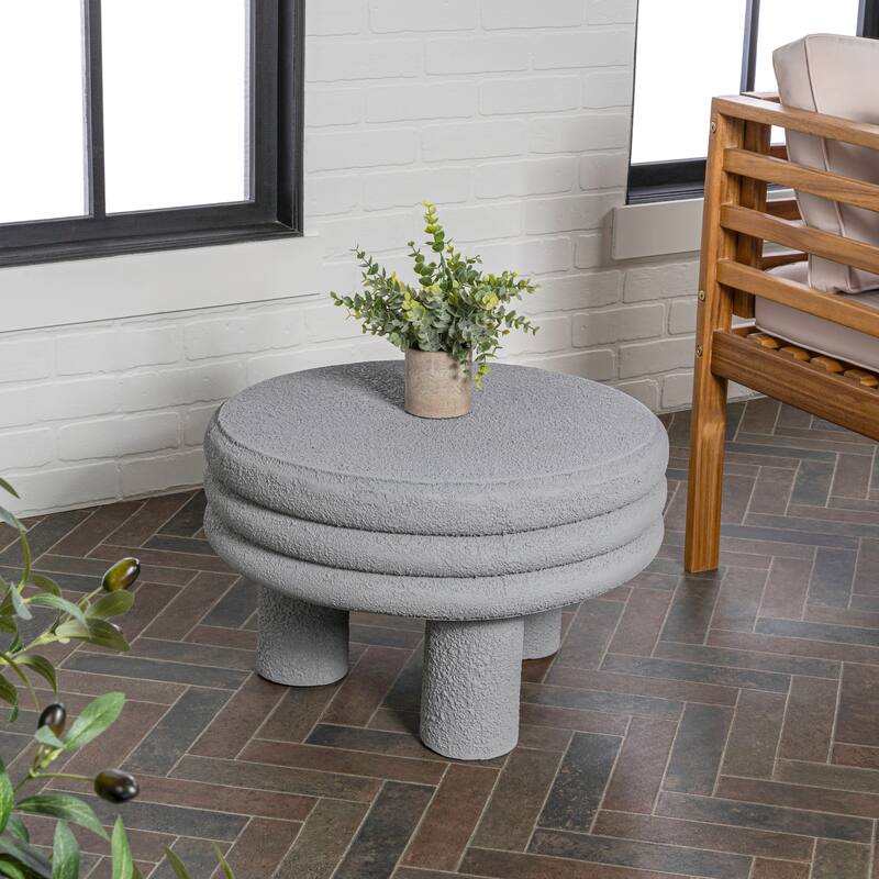 Evans 13.5" Contemporary Minimalist Curvy Low Accent Table , by JONATHAN Y