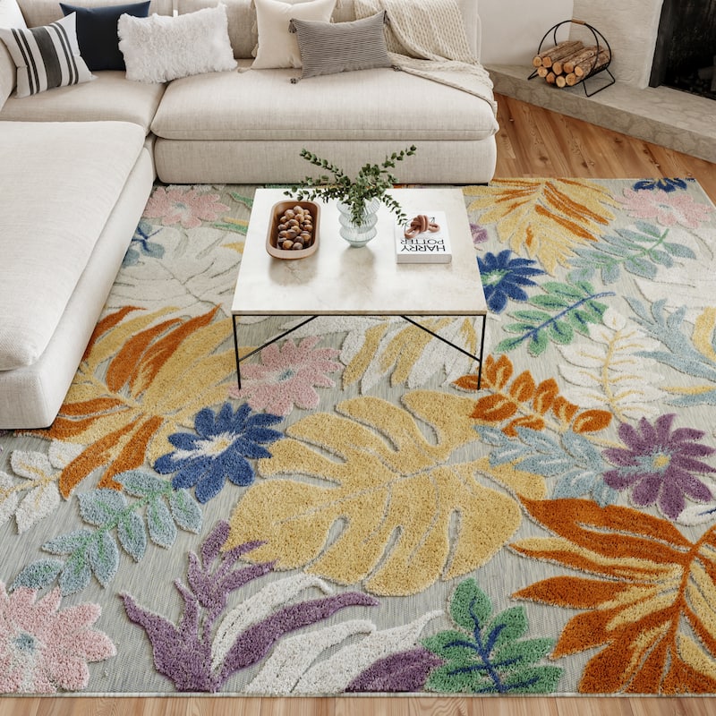 Nourison Suncoast Indoor/Outdoor Tropical Floral Area Rug