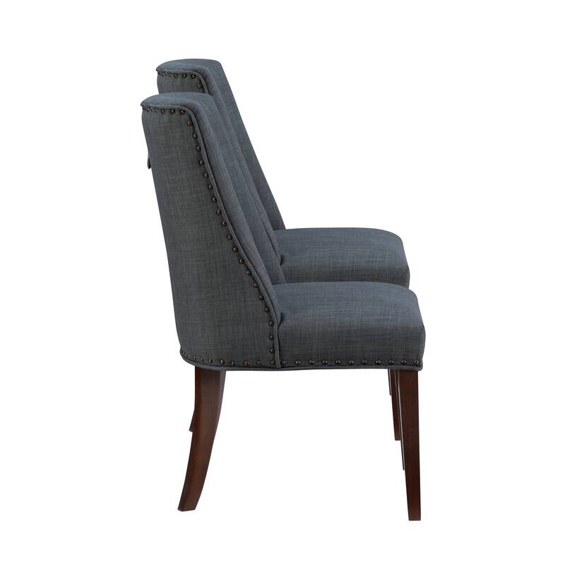 Linon Allard Modern Dining Chairs with Espresso Legs (Set of 2)