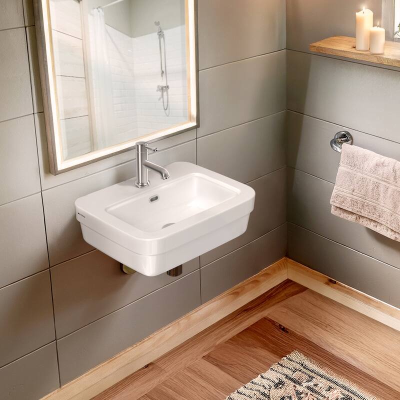 Whitehaus B-EVO15 20-7/8" Rectangular Vitreous China Wall Mounted