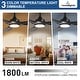 preview thumbnail 9 of 7, 52 in. Black Dimmable Ceiling Fan With Light for Patios, Noiseless Ceiling Fan with Remote APP Control