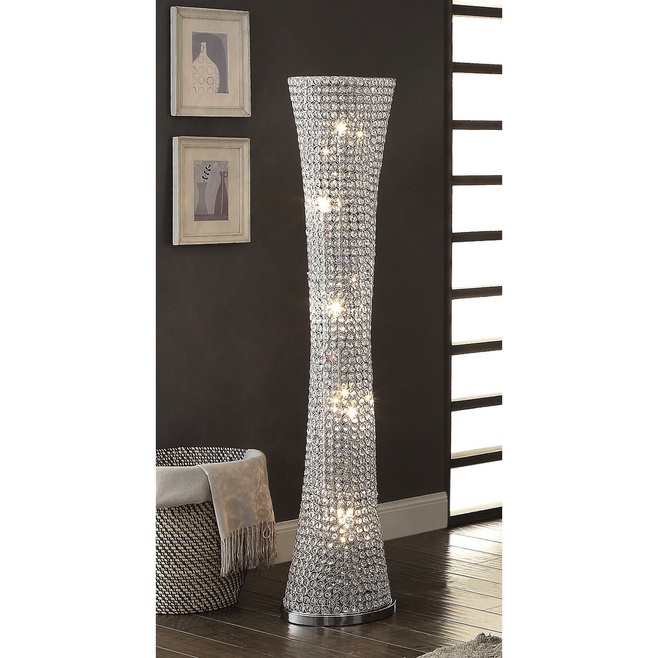 Crystal tower online floor lamp