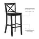 preview thumbnail 18 of 19, Linon Copper Grove Frunza Wooden 30-inch X-back Bar Stool