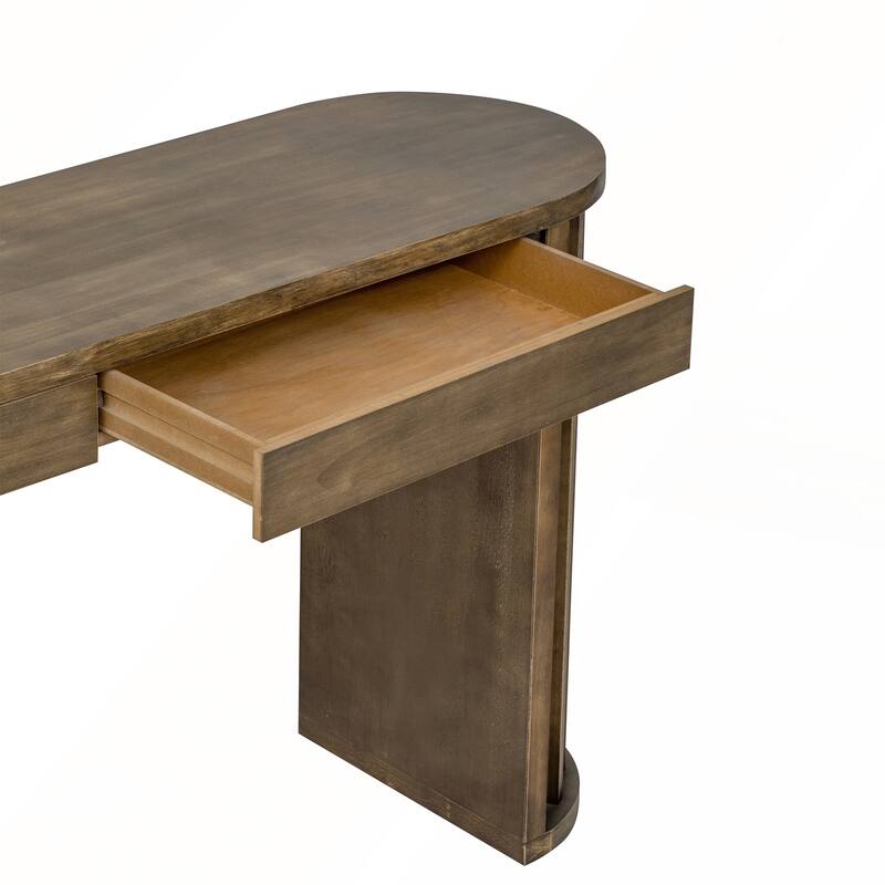 59-inch Long Console Table with Oak Veneer