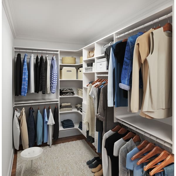 Shop Easy Track Ph43 114 Wide Ultimate Corner Closet Organizer System Overstock 31038334